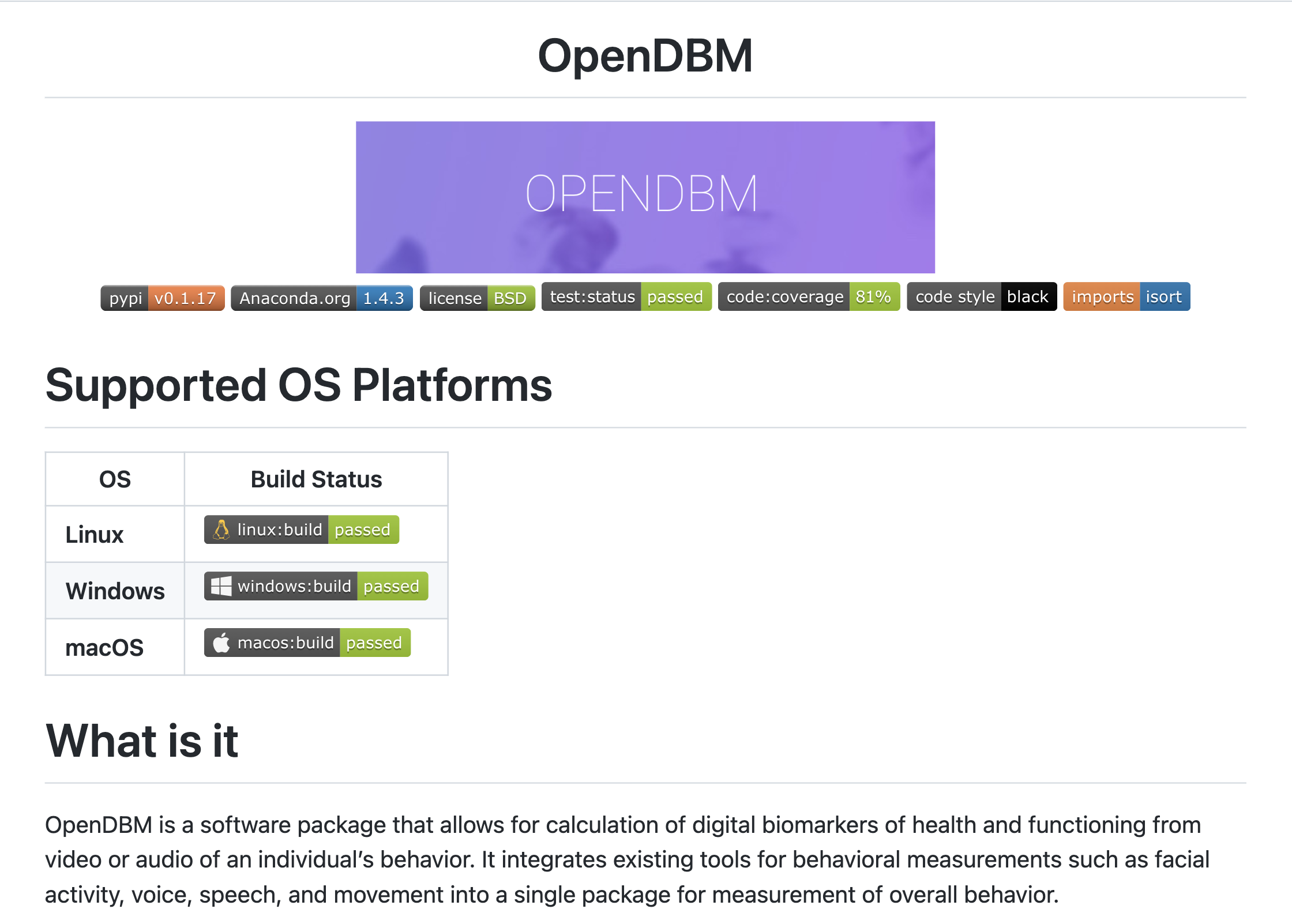 OpenDBM Github documentation